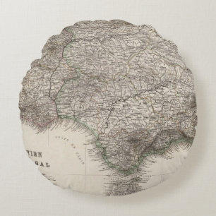 Coussins Ronds L'Espagne et le Portugal, quatre feuilles