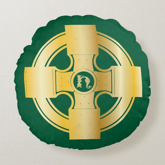 Coussins Ronds LETTRE Céleste KINTE H MONogramme (Devant)