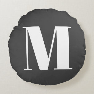 Coussins Ronds LETTRE INITIALE GRECQUE CLAIR MONogramme Moderne
