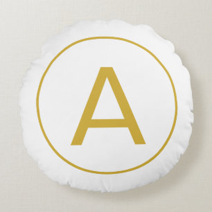 COUSSINS RONDS LETTRE INITIALE MONOGRAPHIQUE ÉLÉGANTE OR COULEUR