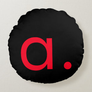 COUSSINS RONDS LETTRE INITIALE NOIRE ROUGE LETTRE NOIRE PLACE