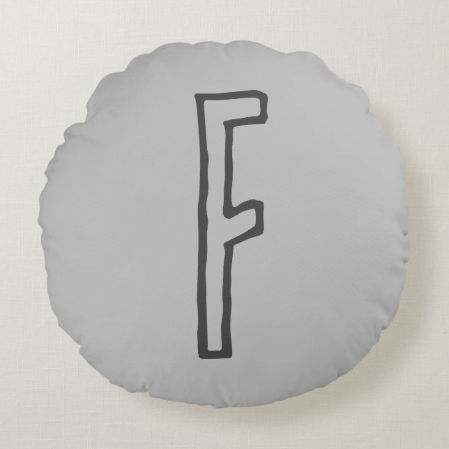 COUSSINS RONDS LETTRE INITIALE TONS GRIS PLAINE MONOMARMÉE (Devant)