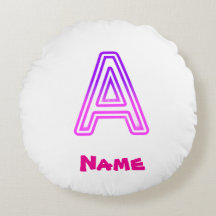 Lettre néon A monogramme violet rose lumineux init