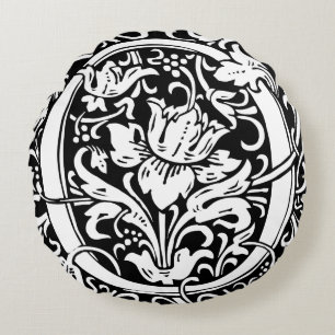 Coussins Ronds Lettre O Monogramme Art Nouveau Médiéval