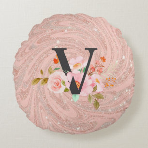 Coussins Ronds Lettre V