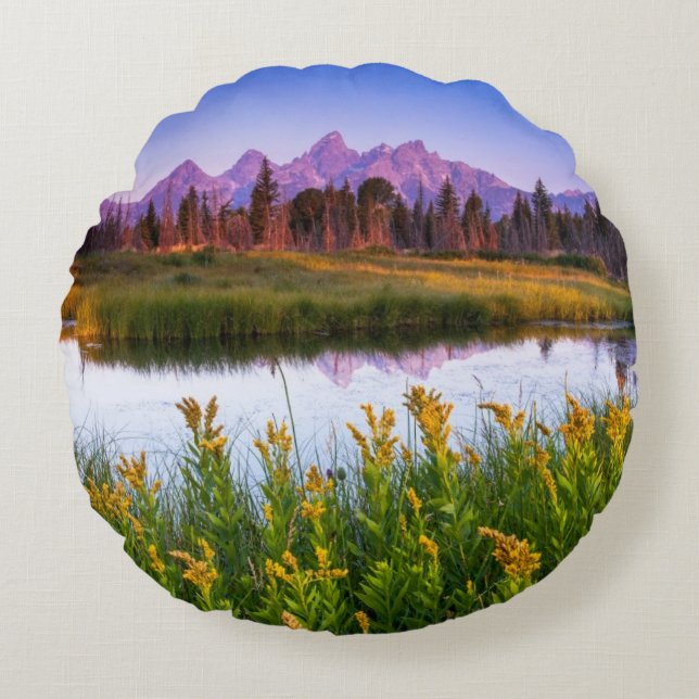 Coussins Ronds Lever de soleil de Teton (Devant)
