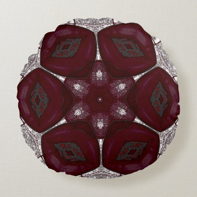 Coussins Ronds Lèvres Fleur Prem Mandal (Devant)