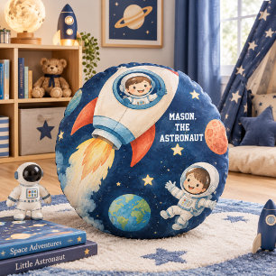 Coussins Ronds L'Explorateur de l'Espace