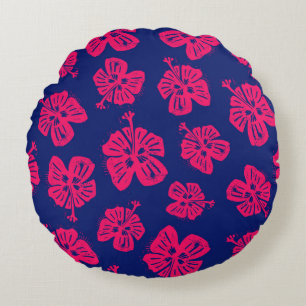 Coussins Ronds L'hibiscus tropical pour un peu de paradis chez so