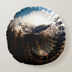 Coussins Ronds L'hiver en montagne......