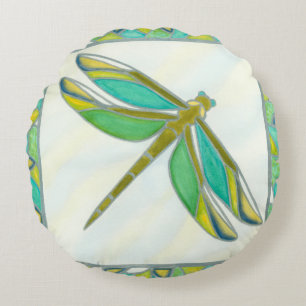Coussins Ronds Libellule en pastel lumineuse par fuite de Vanna