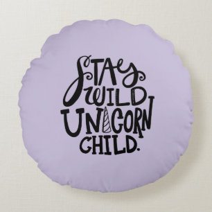 Coussins Ronds Licorne sauvage lavande violette