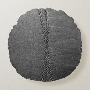 Coussins Ronds Lien de chaîne en argent sur textile gris