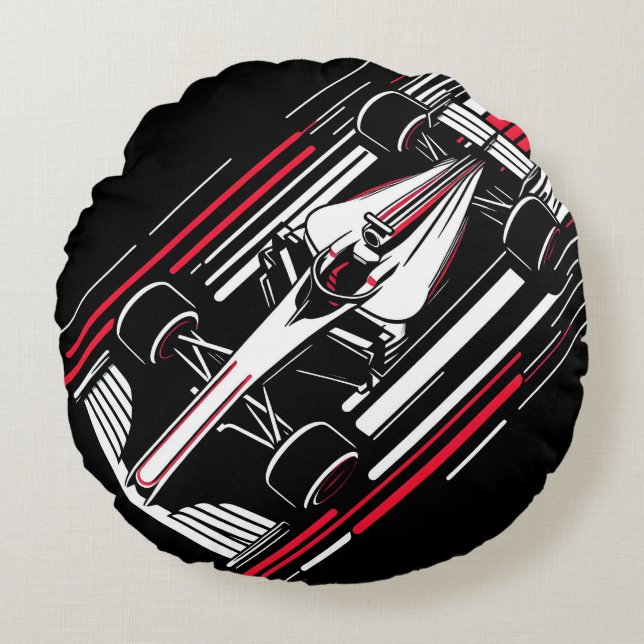 Coussins Ronds Lignes de vitesse de voiture de course de formule  (Devant)