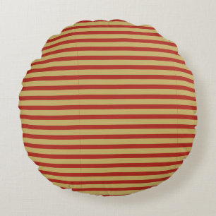 Coussins Ronds Lignes dorées rouges personnalisées minimalistes a