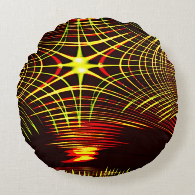 Coussins Ronds Lignes qui se répètent dans l'effet de vague et de (Devant)