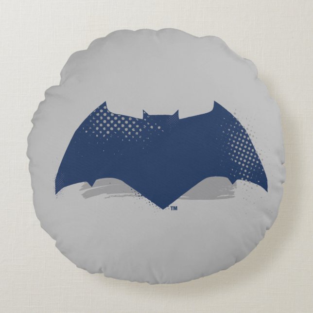 Coussins Ronds Ligue de Justice | Symbole Batman de brosse et de  (Devant)