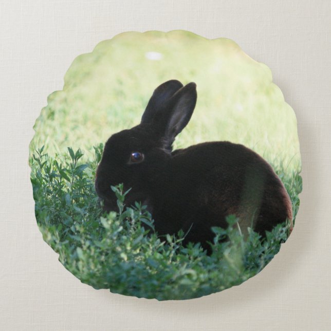 Coussins Ronds Lil Black Bunny  (Devant)