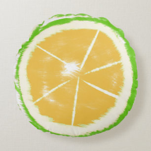 Coussins Ronds Lime Design Abstrait Tie Dye