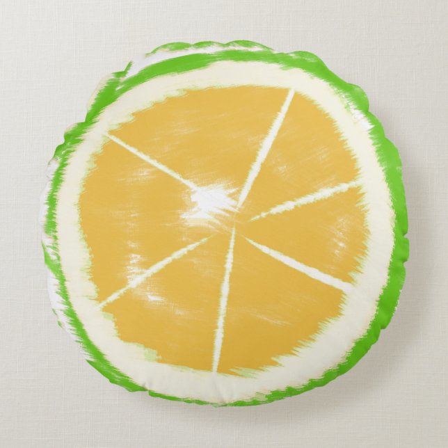 Coussins Ronds Lime Design Abstrait Tie Dye (Devant)
