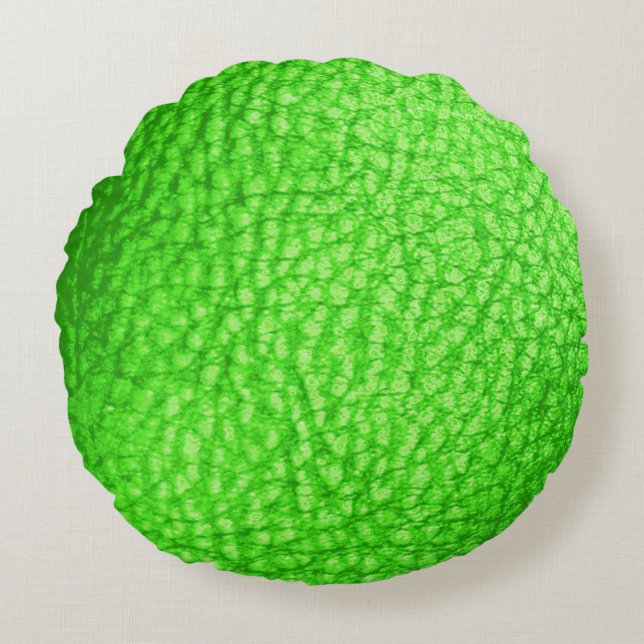 Coussins Ronds Lime légère en cuir Faux (Devant)