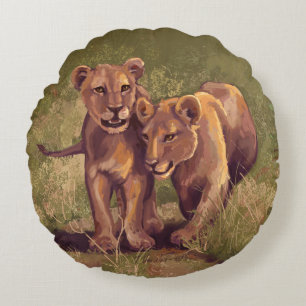 Coussins Ronds Lion Cubs