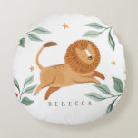 Coussins Ronds Lion mignon Watercolor<br><div class="desc">.</div>