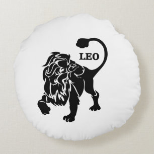Coussins Ronds Lion noir Lion Zodiac
