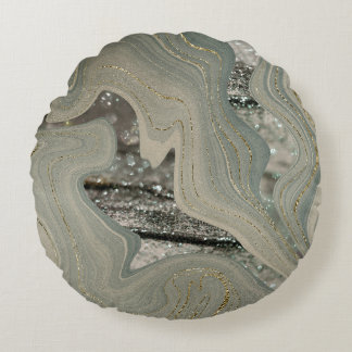 Coussins Ronds Liquid Marble Wave Glitter Glam 1