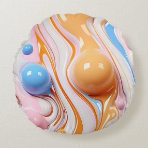 Coussins Ronds Liquide coloré avec bulles