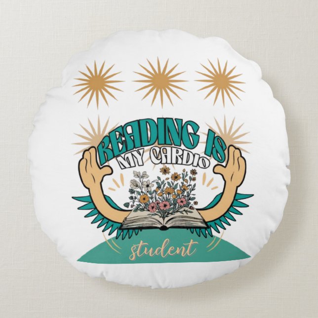 Coussins Ronds Lire Est Mon Oreiller Cardio Lance (Devant)
