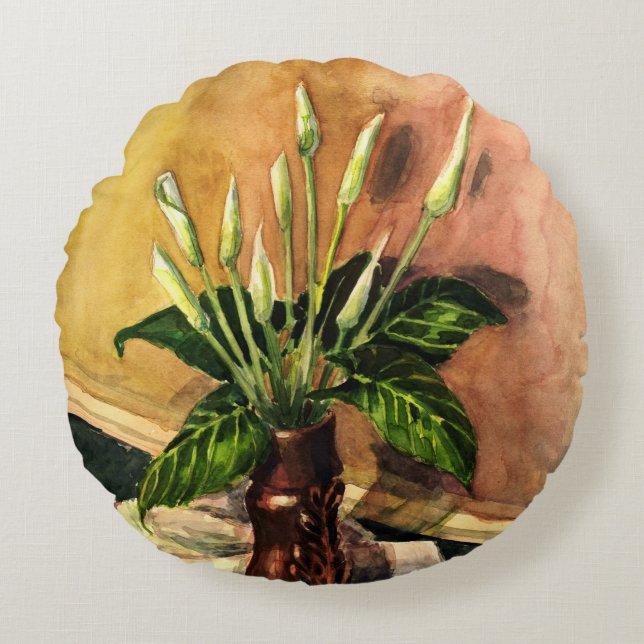 Coussins Ronds lis calla (Devant)