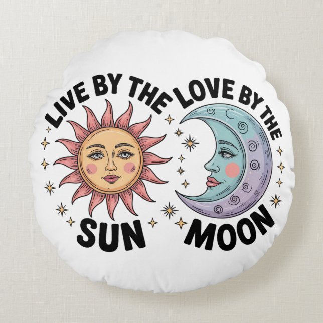 Coussins Ronds Live by the Sun Love by the Moon Retro Tote Bag (Devant)