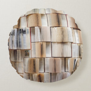 Coussins Ronds Livre de livres muraux mur décoratif
