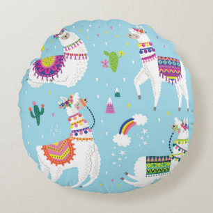 Coussins Ronds Llama & Cactus : Joli ensemble Vintage