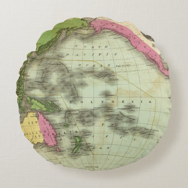 Coussins Ronds L'océan pacifique 6 (Devant)