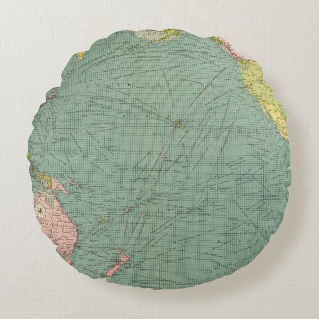 Coussins Ronds L'océan pacifique 9 (Devant)