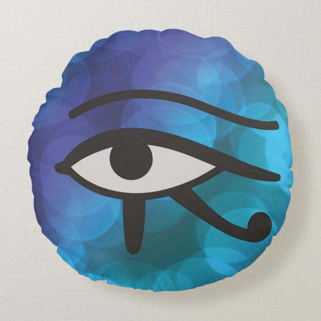 Coussins Ronds L'oeil de Horus. (Devant)