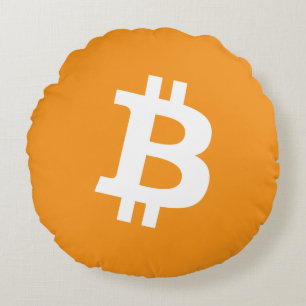 Coussins Ronds Logo Bitcoin Cryptomonnaie