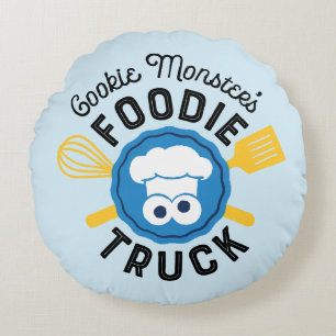 Coussins Ronds Logo du camion fourré de Cookie Monster