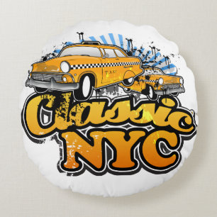 Coussins Ronds Logo du taxi jaune de NYC
