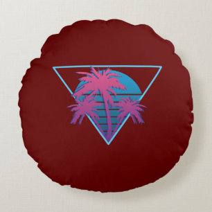 Coussins Ronds Logo Retro Palm Trees