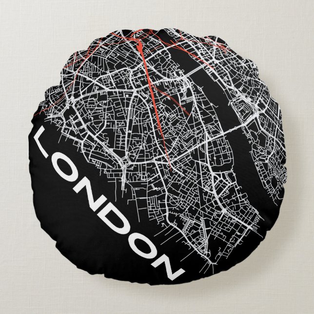 Coussins Ronds London Design Pillow (Devant)