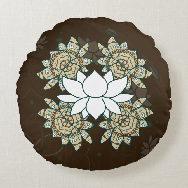 Coussins Ronds L'oreiller rond Lotus (Devant)