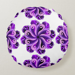 Coussins Ronds Lotus Mandala Design