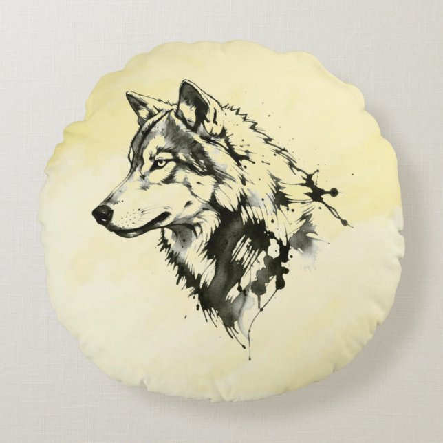Coussins Ronds Loup (Devant)