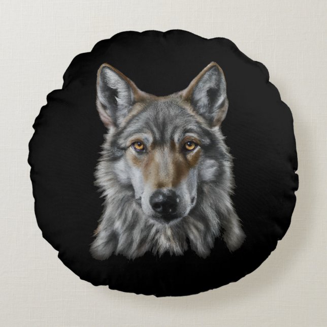 Coussins Ronds Loup (Devant)