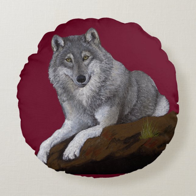 Coussins Ronds Loup (Devant)