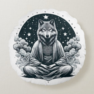Coussins Ronds Loup conscient