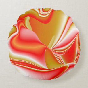 Coussins Ronds Love and Gold Abstrait 3D Rainbowart